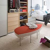 Contemporary upholstered bench KONOHAwoolwoodensteel