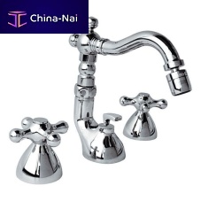 Double-handle bidet mixer tap V6004 countertopchrome-plated brassbathroom