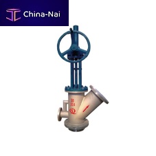 Tank bottom valve with handwheelfor controlblocking