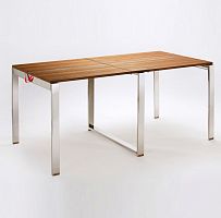Contemporary table QUI PACKteakrectangularfolding