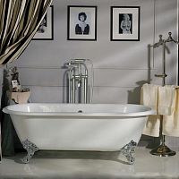 Double-handle bathtub mixer tap L00130floor-mountedchrome-plated brassbathroom