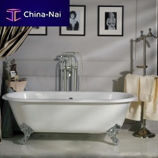 Double-handle bathtub mixer tap L00130floor-mountedchrome-plated brassbathroom