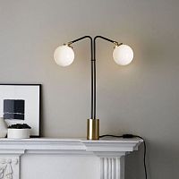 Table lamp ARRAY TWINmetalopalescent glasscontemporary