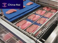 Horizontal tray packer automaticfor cheesemeat