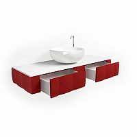Wall-hung washbasin cabinet 2930/140 woodencontemporarywith drawers