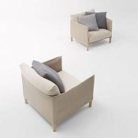 Contemporary armchair VESPUCCIfabricwoodenpolyester fiber