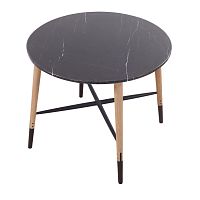 Contemporary table DEMRILI solid woodstoneround