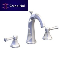 Double-handle washbasin mixer tap 65.261countertopchromed metalbathroom