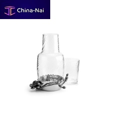 Crystal carafe BLACK ORCHID stainless steelfor domestic use