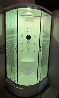 Corner hydromassage cabin ECOluminousglasschrome
