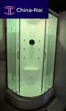 Corner hydromassage cabin ECOluminousglasschrome