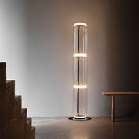 Contemporary light column Noctambule steelsiliconecast aluminum