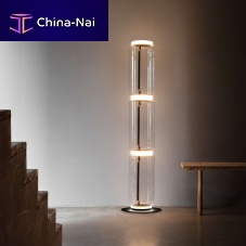Contemporary light column Noctambule steelsiliconecast aluminum