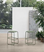 Contemporary bar stool RUBIKfabricpainted metal basesled base