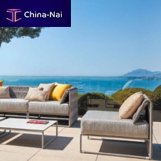 Contemporary fireside chair KALIFE Sunbrella®aluminumpolyester