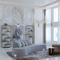 Semicircular sofa MOON SILHOUETTEcontemporaryvelvetgray