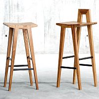 Contemporary bar stool GRABLE oak