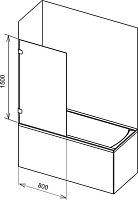 Fixed bath screen BVS1tempered glasspartial frame