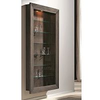 Contemporary display case T-804wall-mountedglasswalnut