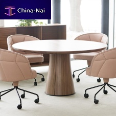 Contemporary table KOLONNoakrectangularround