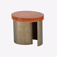 Contemporary side table NUAGEceramiclacquered metal baseoval