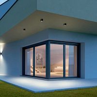 Contemporary ceiling light HUBsquareglasscast aluminum