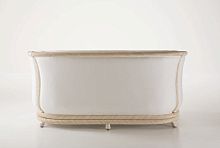 Traditional sofa MARLENE fabricwhiterattan