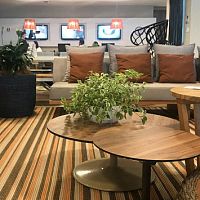 Contemporary coffee table Goagranitealuminum baseround