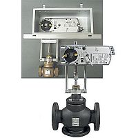 Globe valve electrically-operatedflow controlfor hot water