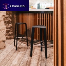 Contemporary bar stool PLY plywoodbentwoodchrome steel base