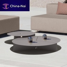 Contemporary coffee table PEACEmetalmetal baseround