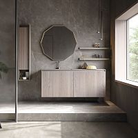 Wall-hung washbasin cabinet 01woodcontemporarywith door