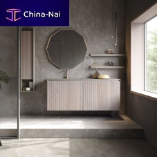 Wall-hung washbasin cabinet 01woodcontemporarywith door