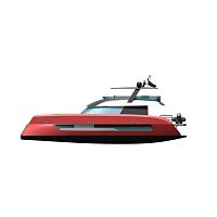 Power catamaran motor yacht Majestic R6cruisingflybridgePOD drive