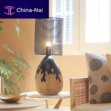 Table lamp SCULPTEDsolid woodcontemporarywireless