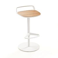 Contemporary bar stool APPIA WORKleathersynthetic leathercast aluminum base