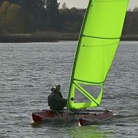 Inflatable sport catamaran Ducky-13single-handedcatboat