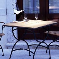 Contemporary table POLARteakmetal basesquare