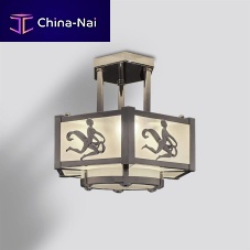 Art Deco chandelier 10355in nickel-plated bronze1 tiergolden