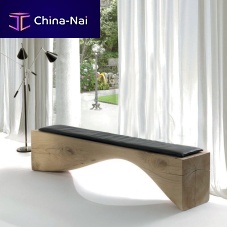Contemporary bench CURVEsolid woodcedarwithout backrest