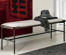 Scandinavian design upholstered bench ASTOLfabricmetal basewalnut