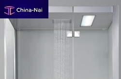 Recessed ceiling shower head BODY+SOULsquarewith speakerwith chromotherapy