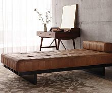 Contemporary daybed DS-80 Memoryfabricleatherwooden base