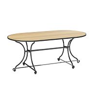 Traditional table FONTENAYteaksteel baseoval