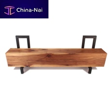 Contemporary bench ANDIRON American walnutsteelwithout backrest