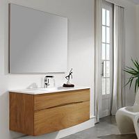 Wall-hung washbasin cabinet IROKO1200woodencontemporarywith mirror