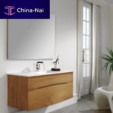 Wall-hung washbasin cabinet IROKO1200woodencontemporarywith mirror