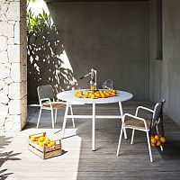 Contemporary dining table GAMMA 130teakporcelain stonewarestone