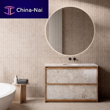 Free-standing washbasin cabinet NORDIC WOODbamboomarblecontemporary