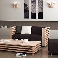 Contemporary sofa CUBETTOfabric2-personon casters